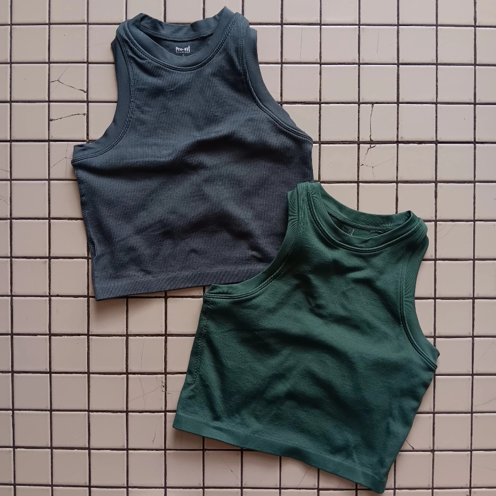 Pro-Fit Seamless Ribbed Tank Tops Set Of 2